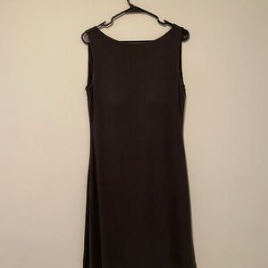 Boat Neck, Backless, Light Charcoal Dress